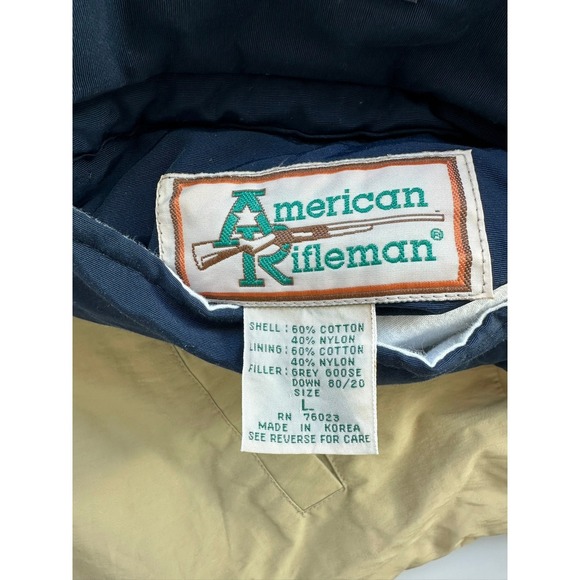 VTG American Rifleman Mens Reversible Goose Down Puffer Vest NRA Large - Picture 4 of 11